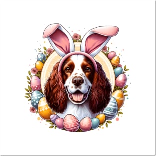 Sussex Spaniel Enjoys Easter with Bunny Ears Delight Posters and Art